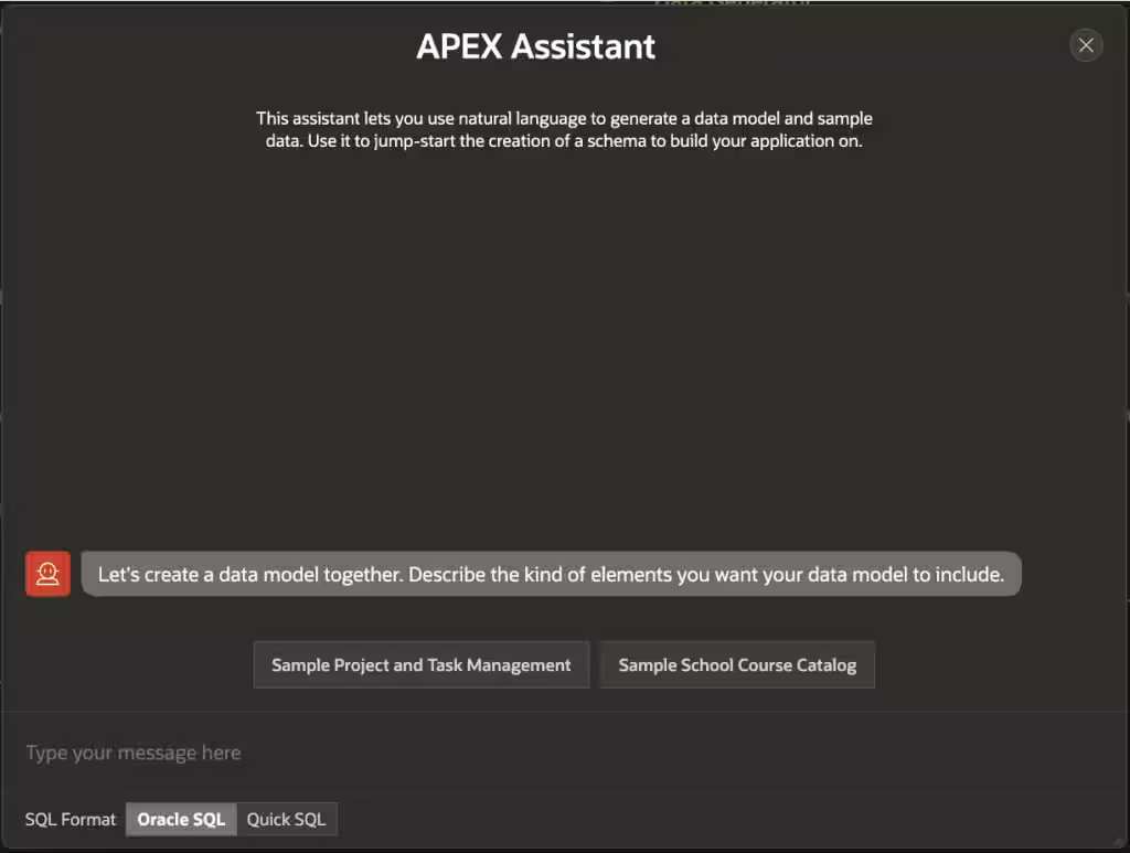 图4.使用 AI APEX Assistant 创建数据模型