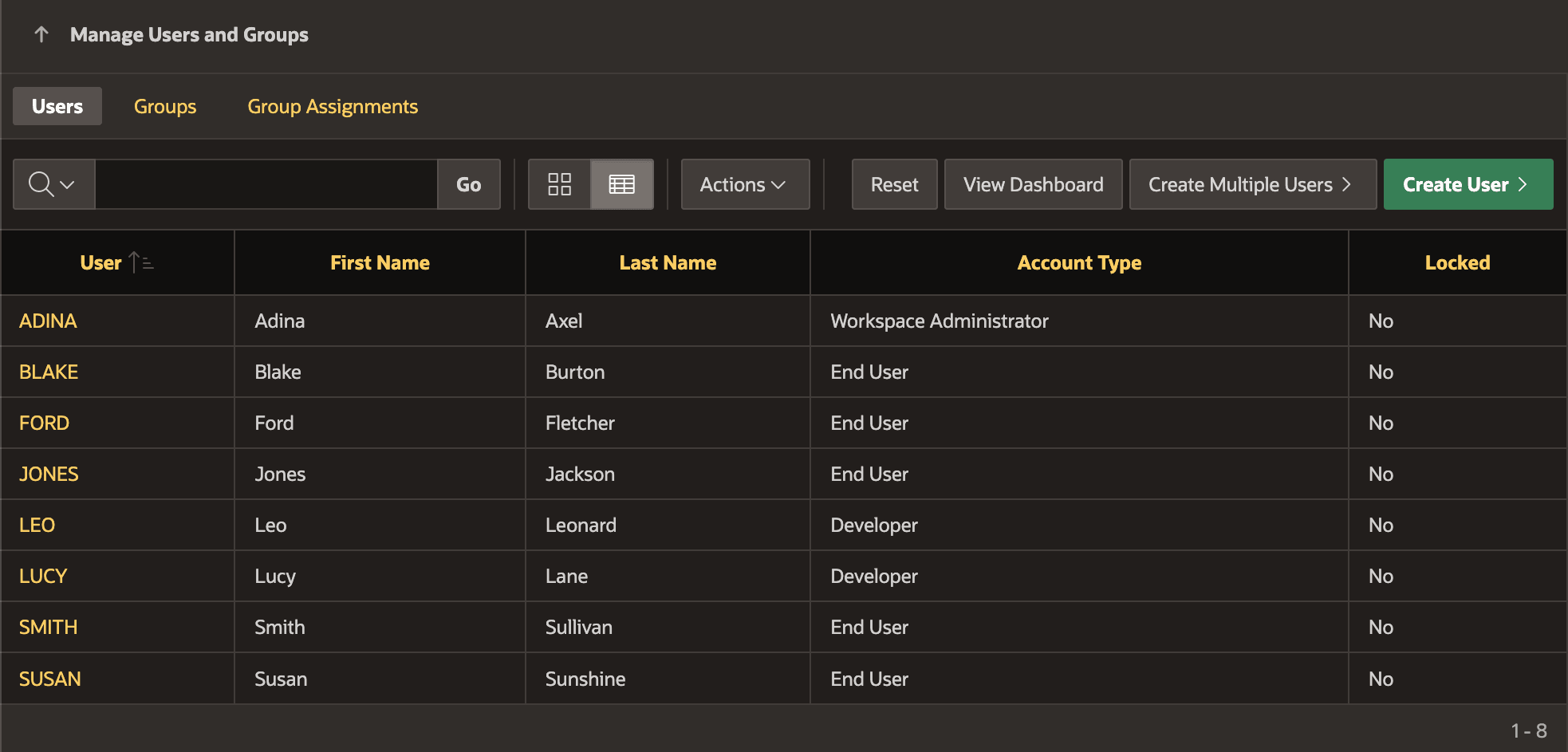 APEX Accounts 用户列表及账户类型