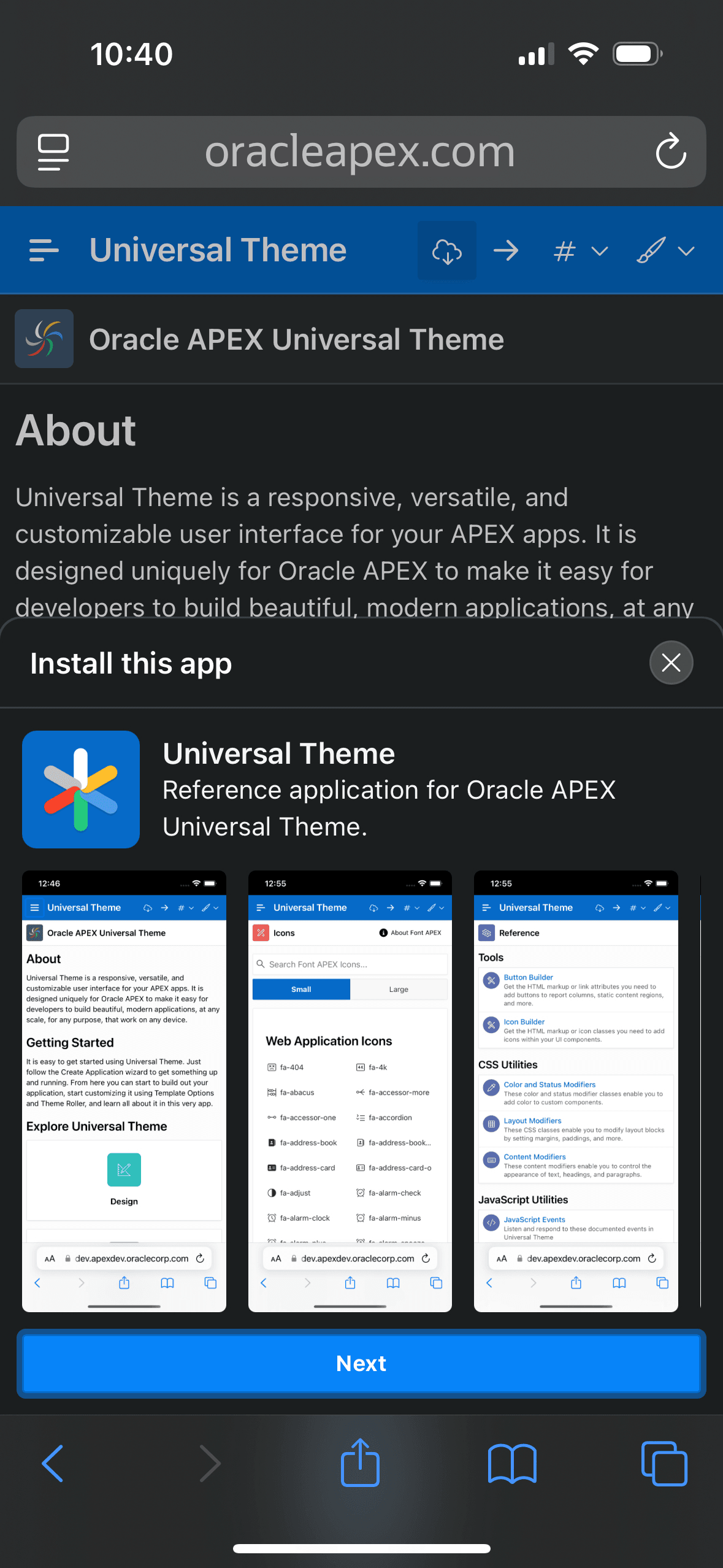 图 3-64 在 iPhone 上安装 APEX 应用的体验